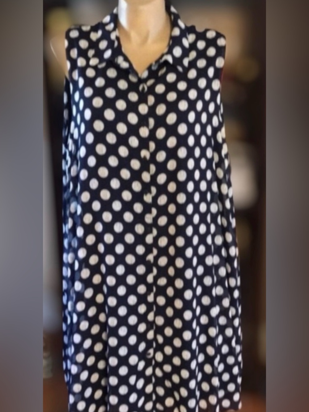Navy & white cute, flowy dress!